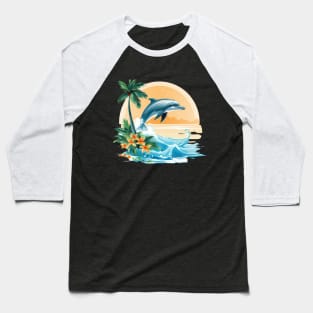 I Love Dolphins Baseball T-Shirt